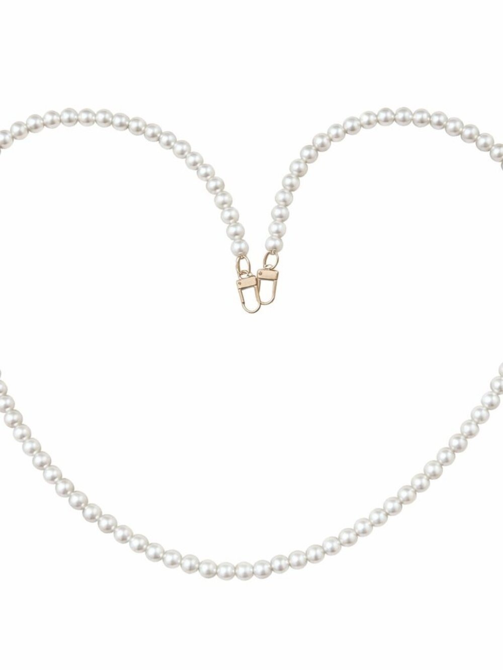 NWOT 47" Faux Pearl Crossbody Strap – Elegant Gold Clasp Chain for Bags, Wallets